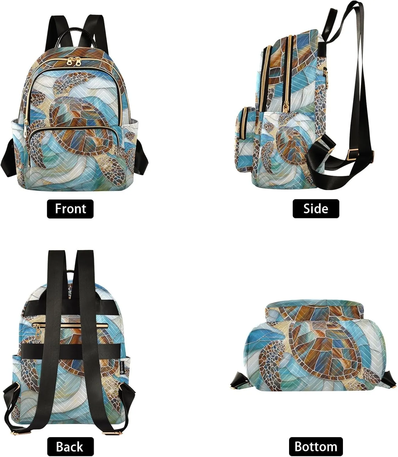 Mini Backpack Purse for Women, Artwork A_sea Turtle Travel Bag Casual Daypack Shoulder Bag