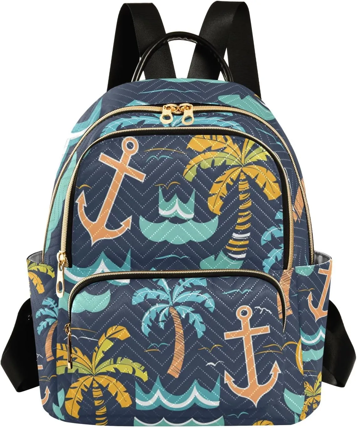Mini Backpack Purse for Women, Coconut Palm Spear Travel Bag Casual Daypack Shoulder Bag