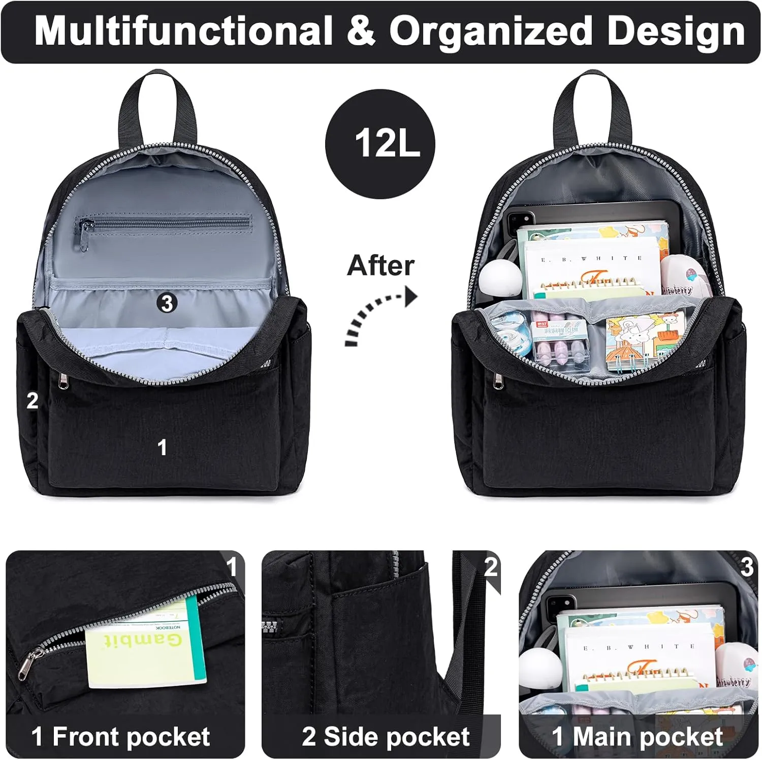 Mini Backpack Women Girls Water-resistant Small Backpack Purse Shoulder Bag for Womens Adult Kids School Travel