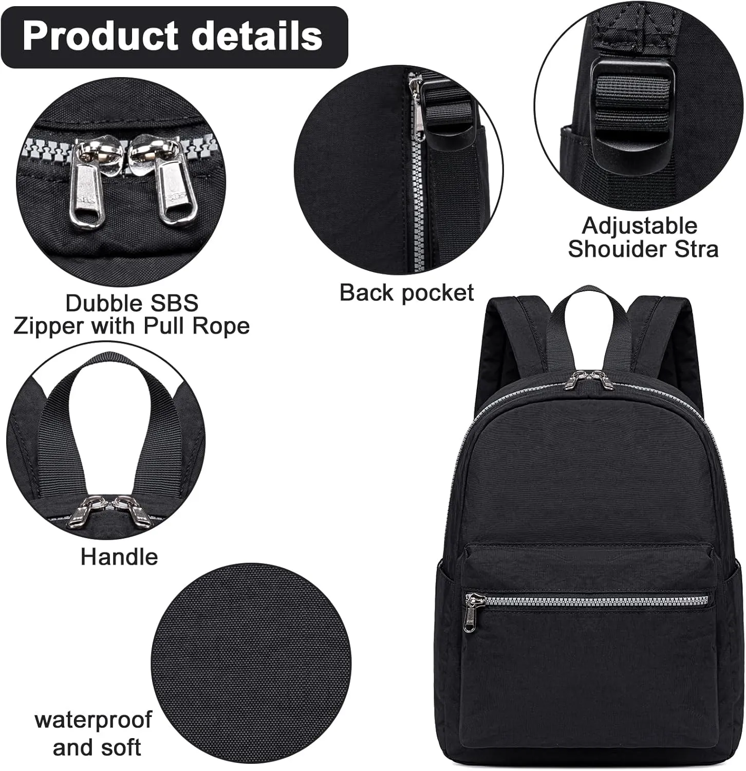 Mini Backpack Women Girls Water-resistant Small Backpack Purse Shoulder Bag for Womens Adult Kids School Travel