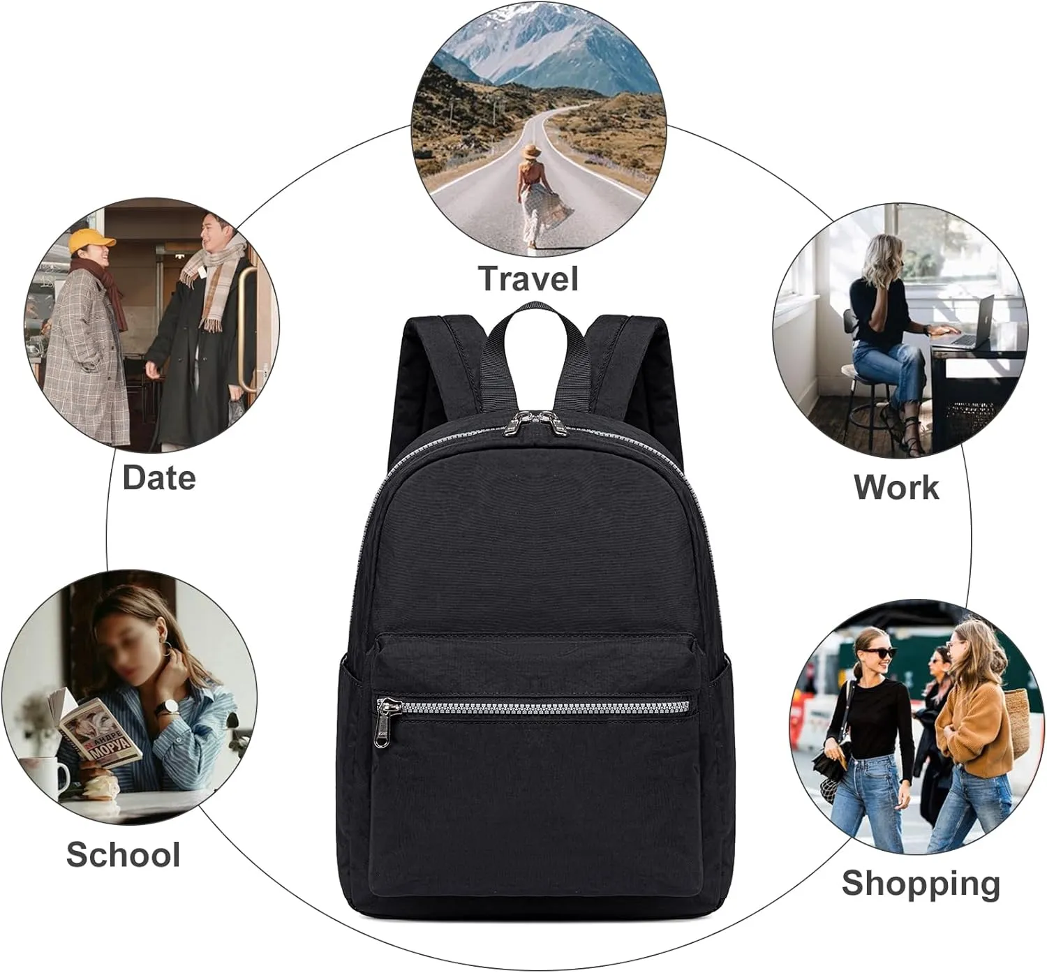 Mini Backpack Women Girls Water-resistant Small Backpack Purse Shoulder Bag for Womens Adult Kids School Travel