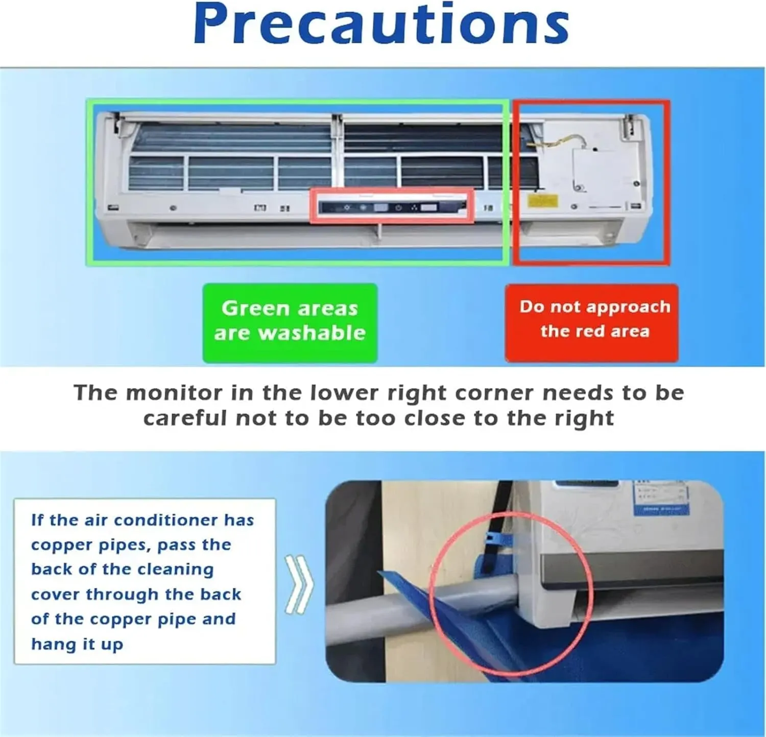 Mini Split Ac Cleaning Kit,Air Conditioner Cleaning Cover Waterproof Air Conditioning Cleaning Bag with Drainpipe and Support Plates,Wall Mounted Dust Washing Ac Clean Protector Kit (10PCS, Small)