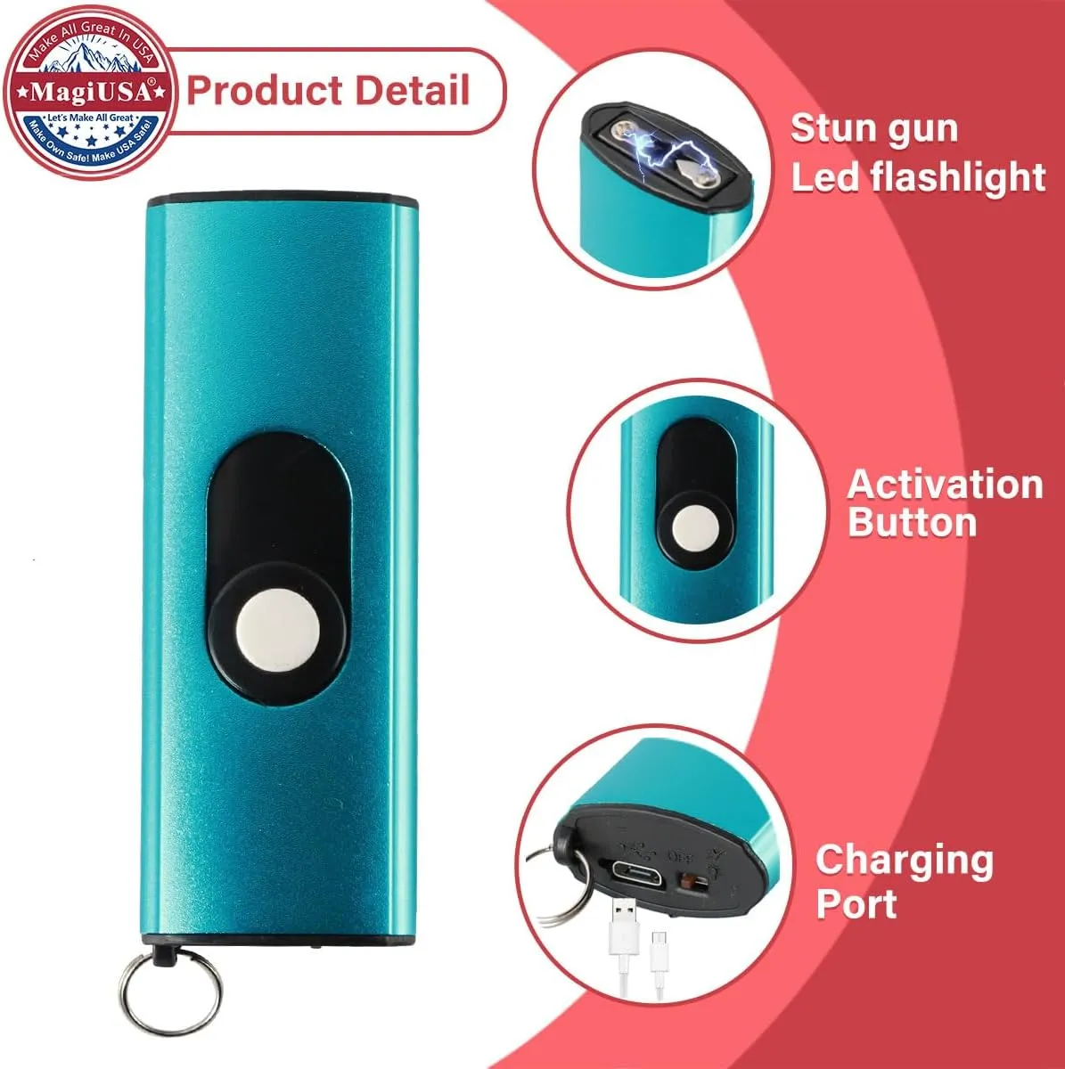 Mini Stun Gun Flashlight LED tazer 2 in 1 self Defense Weapon Mini Gun Keychain kit Tools Safety Less Lethal stungun