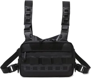 MiOYOOW Tactical Chest Rig Pack, Breathable Running Chest Bag, Molle Sports Utility Chest Pack for Running Hiking Cycling
