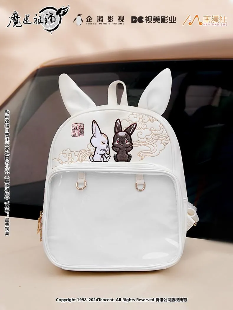 Mo Dao Zu Shi The Founder of Diabolism Wei Wuxian Lan Wangji Rabbit Backpack Shoulder Bag Backbags (white,35cm)