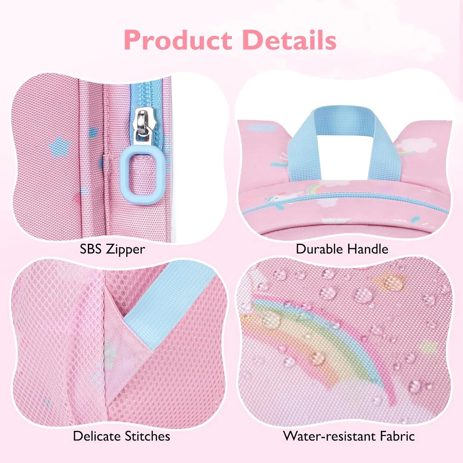 mommore Kids Backpack for Preschool, Kindergarten Water Resistant Daycare Backpack Unicorn Girls Bookbag Age 3-6