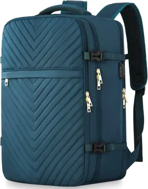 MOMUVO Carry On Backpack for Women,Flight Approved Large Travel Laptop Backpack Water Resistant Luggage Travel Bag for School Weekender Business,Peacock Blue
