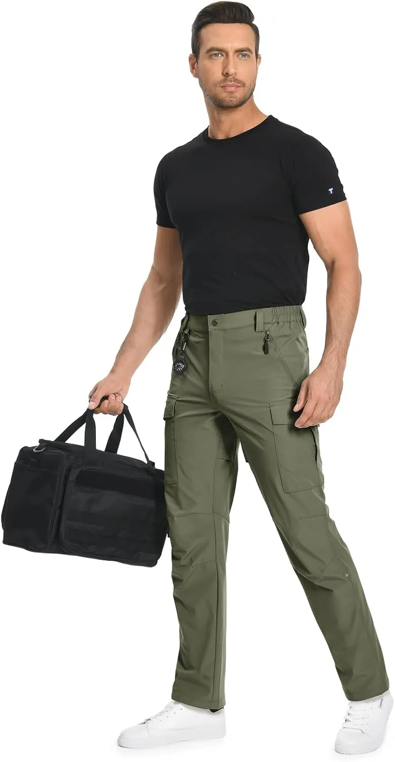 Moosehill Men's Hiking Cargo Pants Lightweight Water-Resistant Quick Dry for Tactical Work Fishing Golf Travel Outdoor Casual