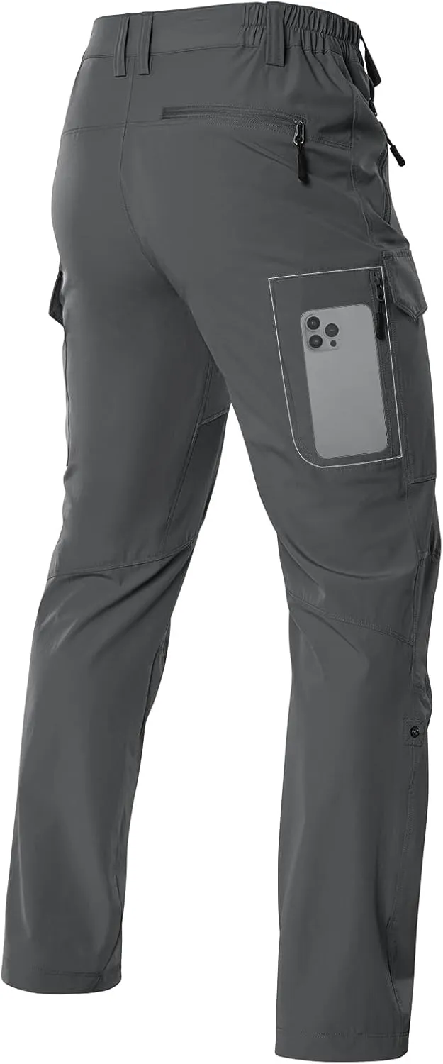Moosehill Men's Hiking Cargo Pants Lightweight Water-Resistant Quick Dry for Tactical Work Fishing Golf Travel Outdoor Casual