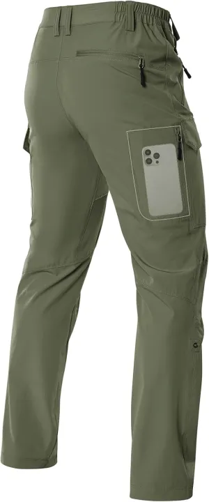 Moosehill Men's Hiking Cargo Pants Lightweight Water-Resistant Quick Dry for Tactical Work Fishing Golf Travel Outdoor Casual
