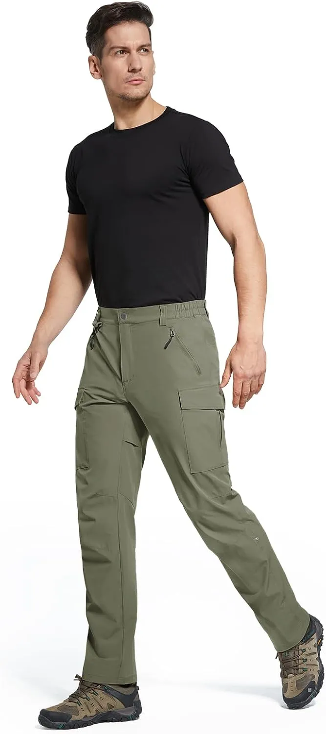 Moosehill Men's Hiking Cargo Pants Lightweight Water-Resistant Quick Dry for Tactical Work Fishing Golf Travel Outdoor Casual
