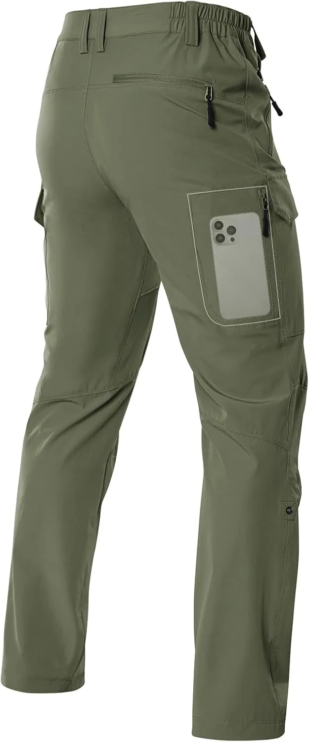 Moosehill Men's Hiking Cargo Pants Lightweight Water-Resistant Quick Dry for Tactical Work Fishing Golf Travel Outdoor Casual