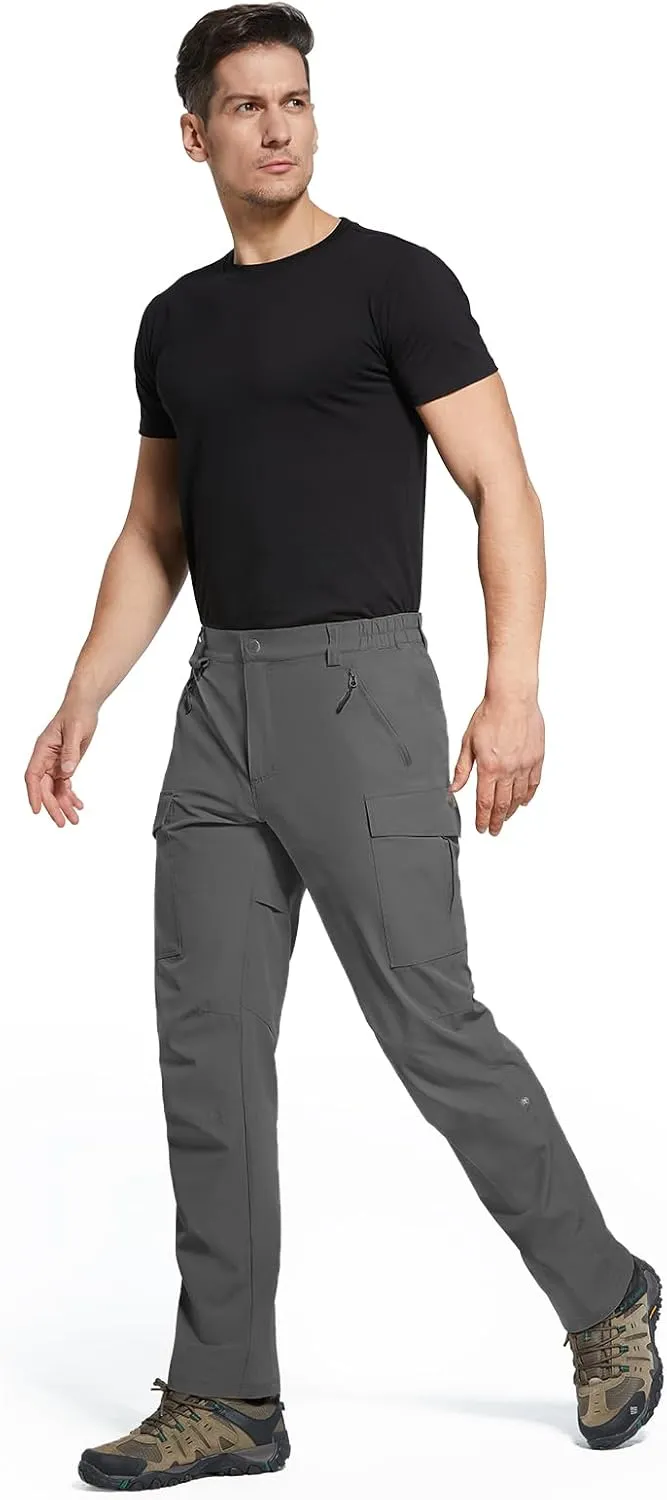 Moosehill Men's Hiking Cargo Pants Lightweight Water-Resistant Quick Dry for Tactical Work Fishing Golf Travel Outdoor Casual