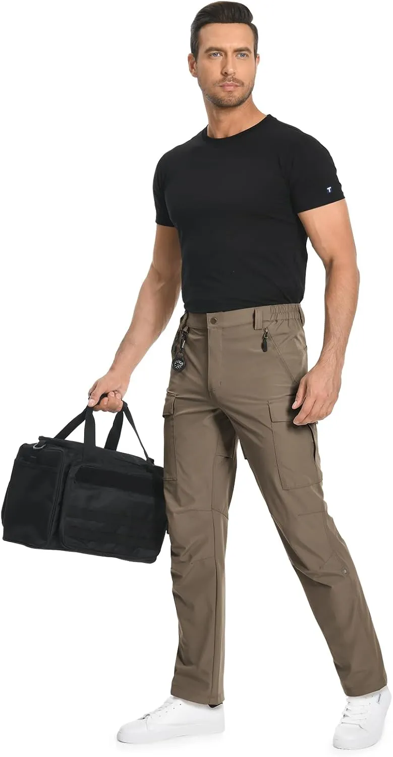Moosehill Men's Hiking Cargo Pants Lightweight Water-Resistant Quick Dry for Tactical Work Fishing Golf Travel Outdoor Casual