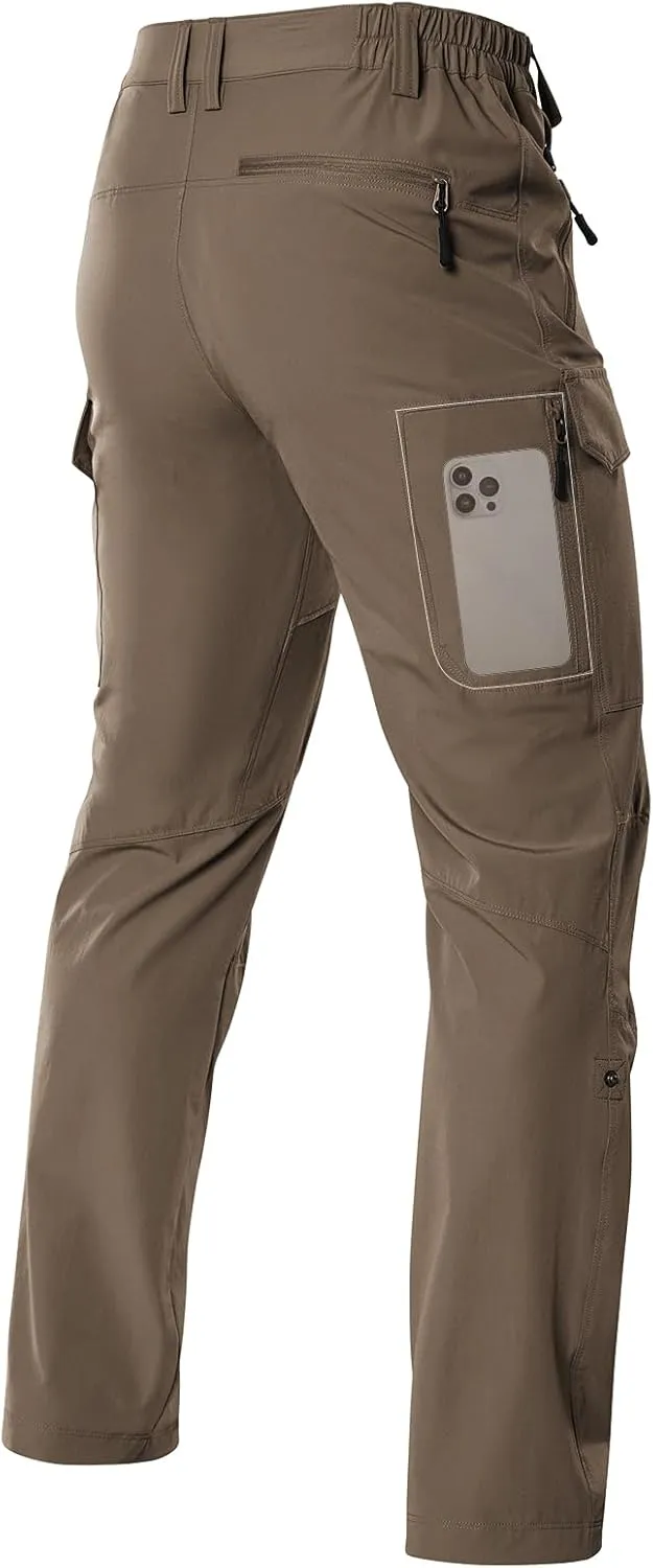 Moosehill Men's Hiking Cargo Pants Lightweight Water-Resistant Quick Dry for Tactical Work Fishing Golf Travel Outdoor Casual