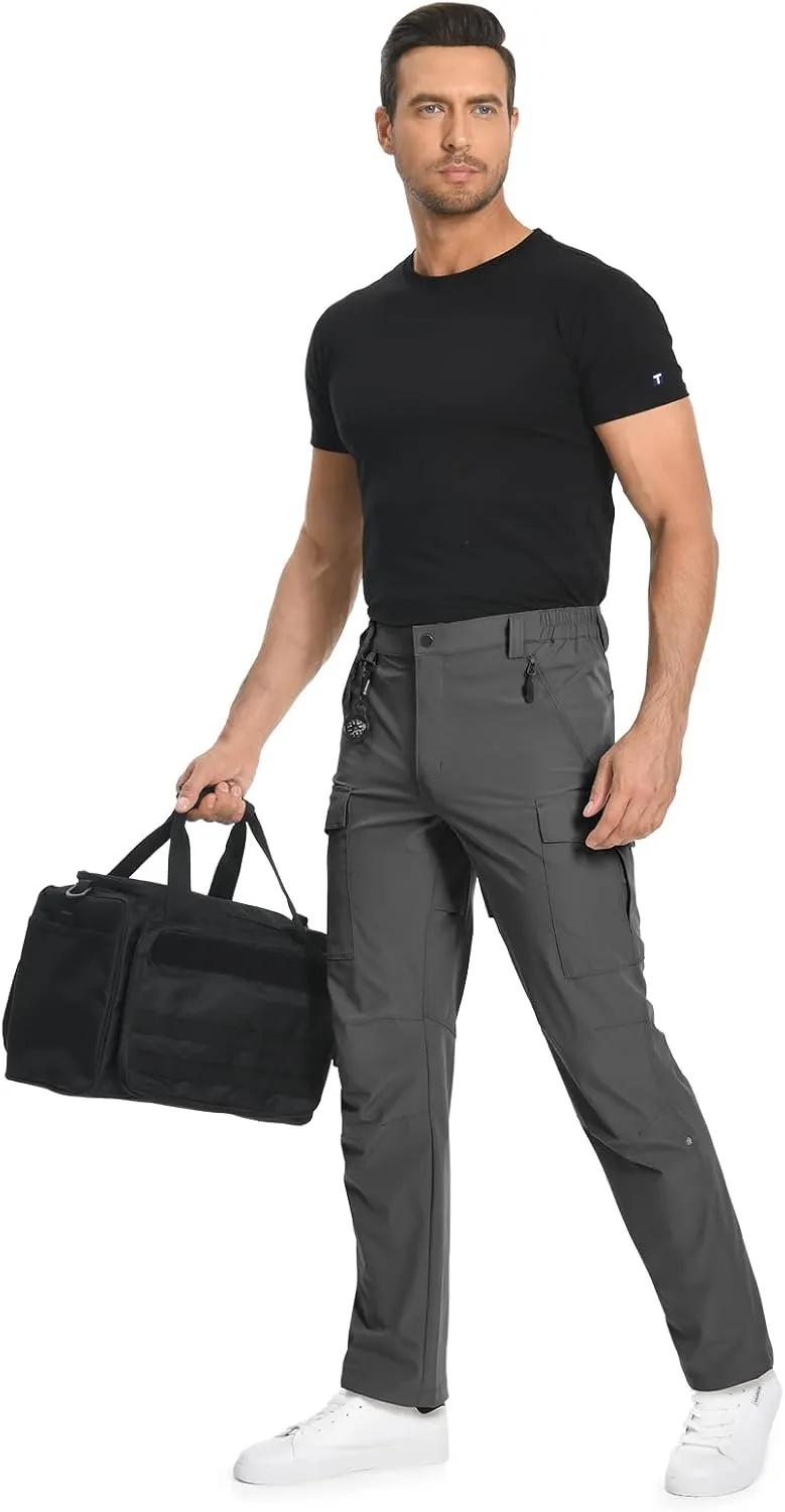 Moosehill Men's Hiking Cargo Pants Lightweight Water-Resistant Quick Dry for Tactical Work Fishing Golf Travel Outdoor Casual
