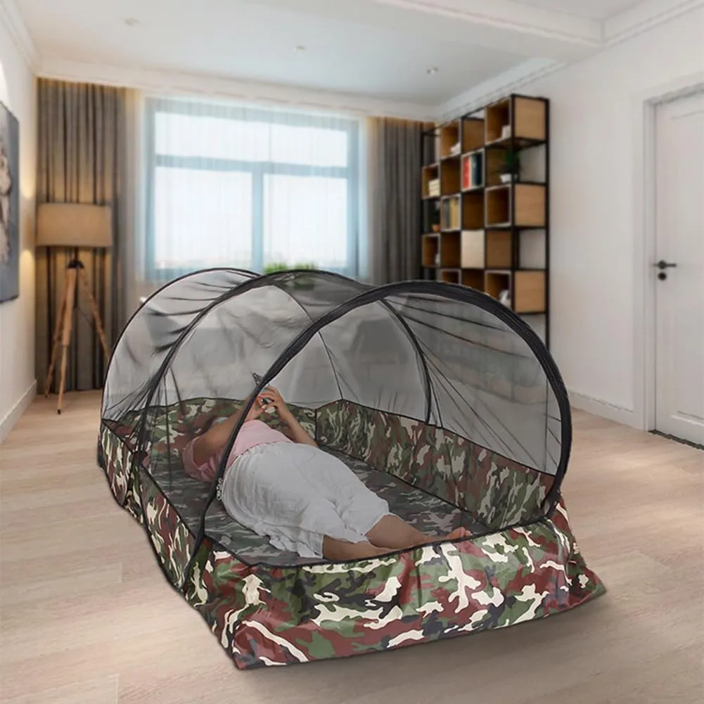 Mosquito Tent,Folding Netting Bed Tent,Portable Mosquito Netting with Bottom,Camping Tent Fine Mesh Mosquito Net for Adults Kids Travel Camping Backyards Canopy Outdoor (Black Net, 2 Person)