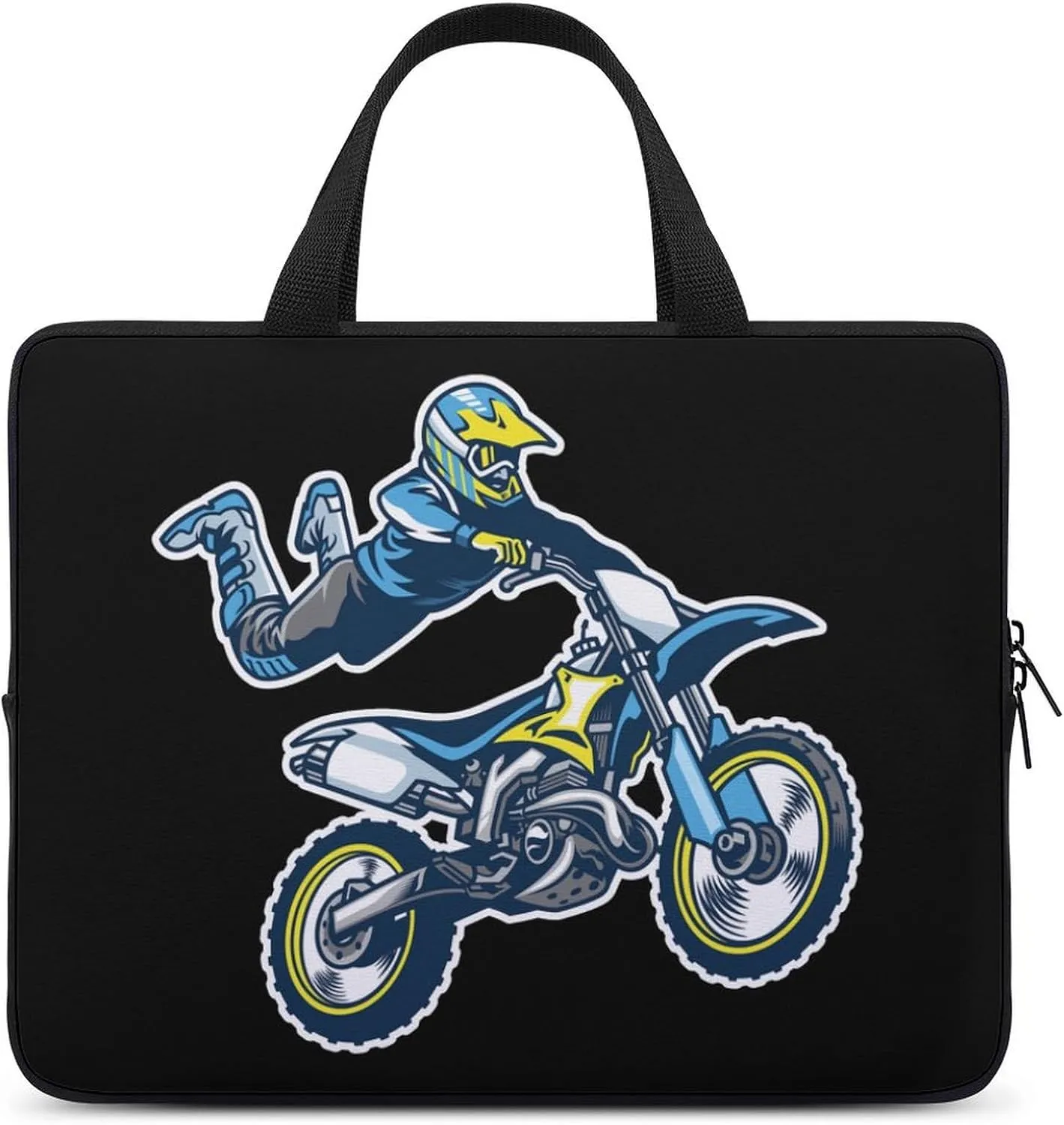 Motocross Rider Carrying Laptop Bag Slim Briefcase Computer Case Business Handbag Backpack
