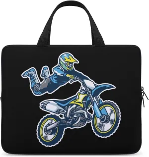 Motocross Rider Carrying Laptop Bag Slim Briefcase Computer Case Business Handbag Backpack