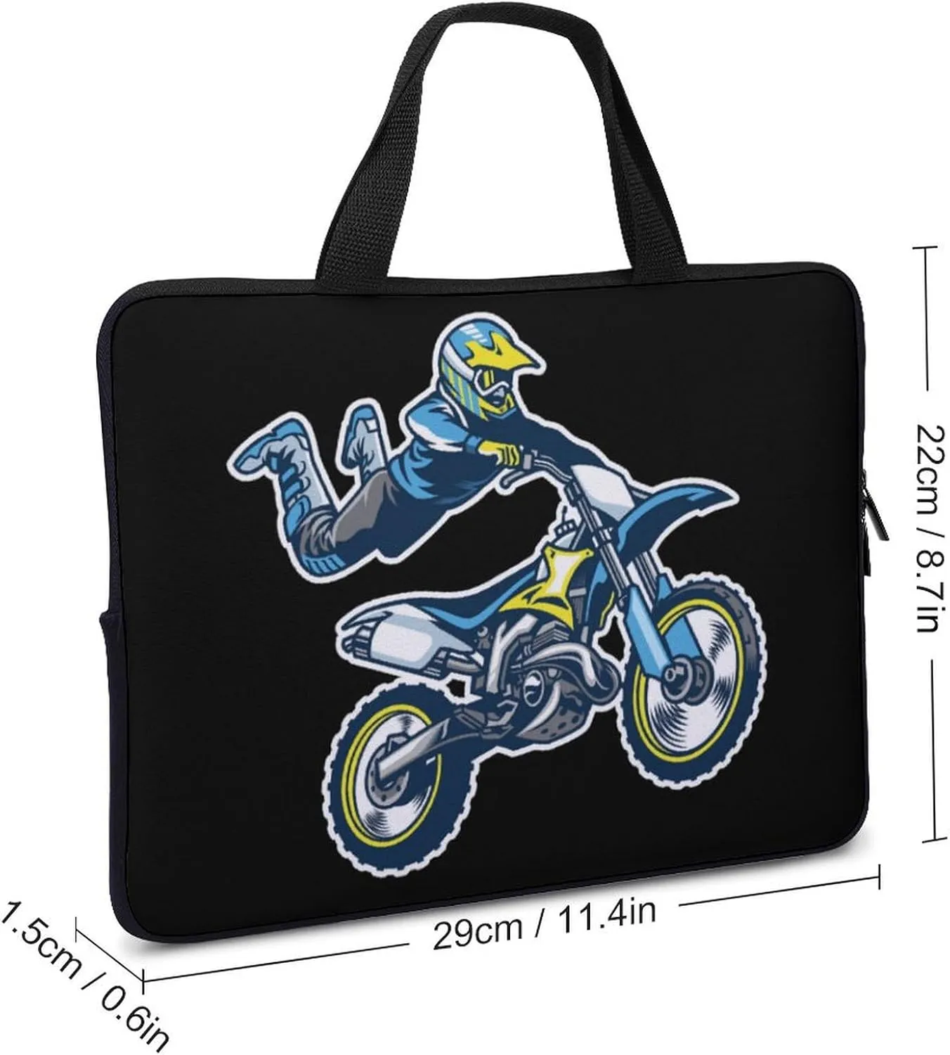 Motocross Rider Carrying Laptop Bag Slim Briefcase Computer Case Business Handbag Backpack