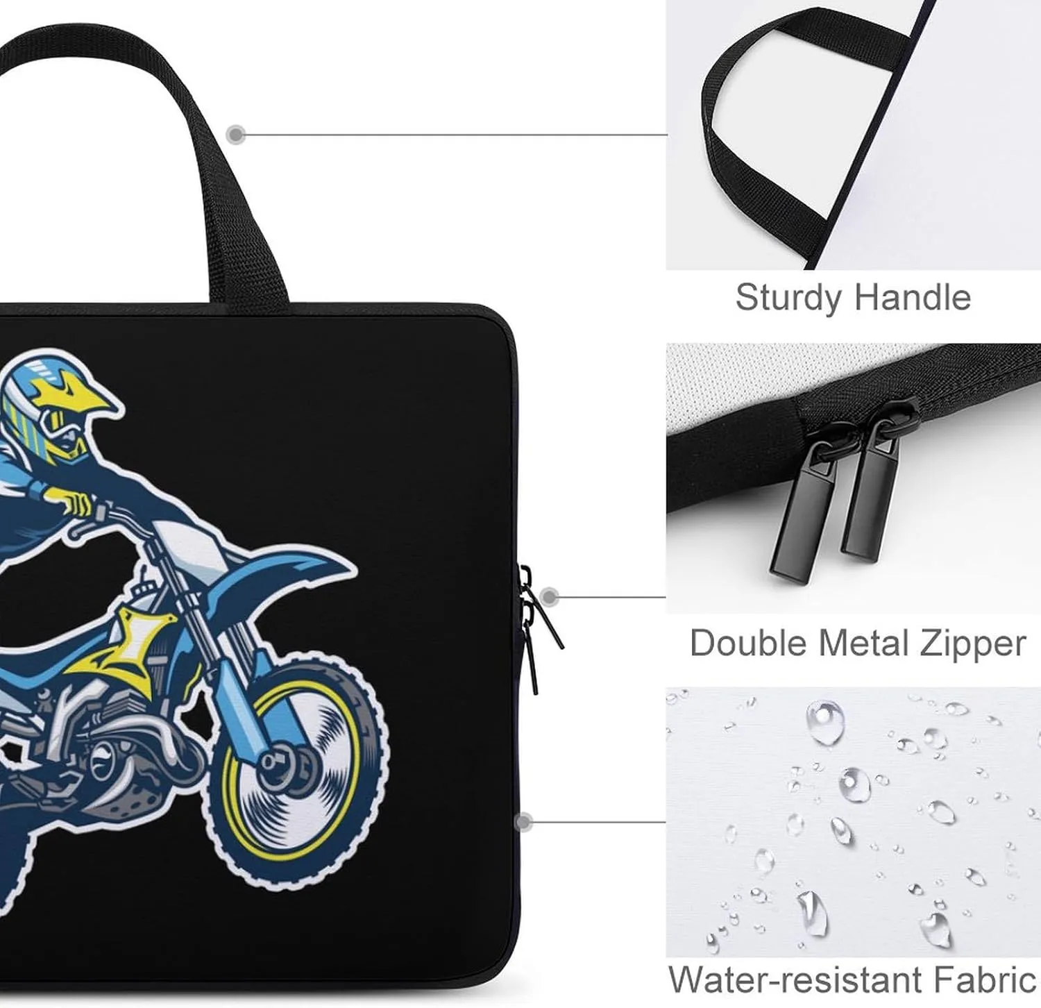 Motocross Rider Carrying Laptop Bag Slim Briefcase Computer Case Business Handbag Backpack