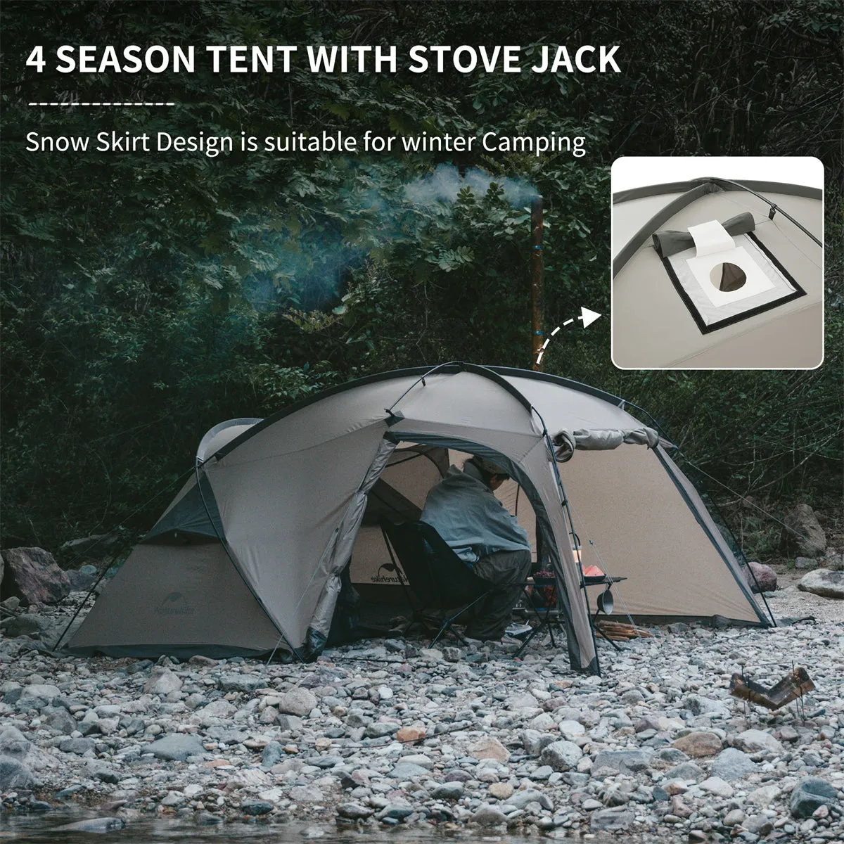 Mountain Peak Hot Tent One Bedroom&One Living Room