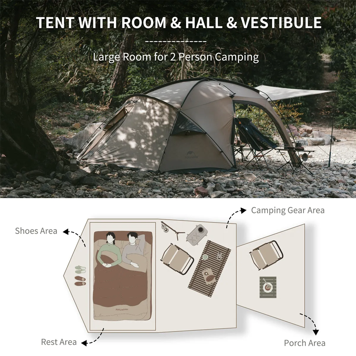 Mountain Peak Hot Tent One Bedroom&One Living Room