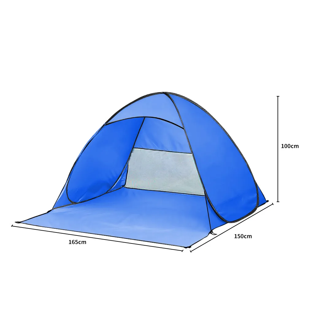 Mountview Pop Up Beach Tent Caming Portable Blue