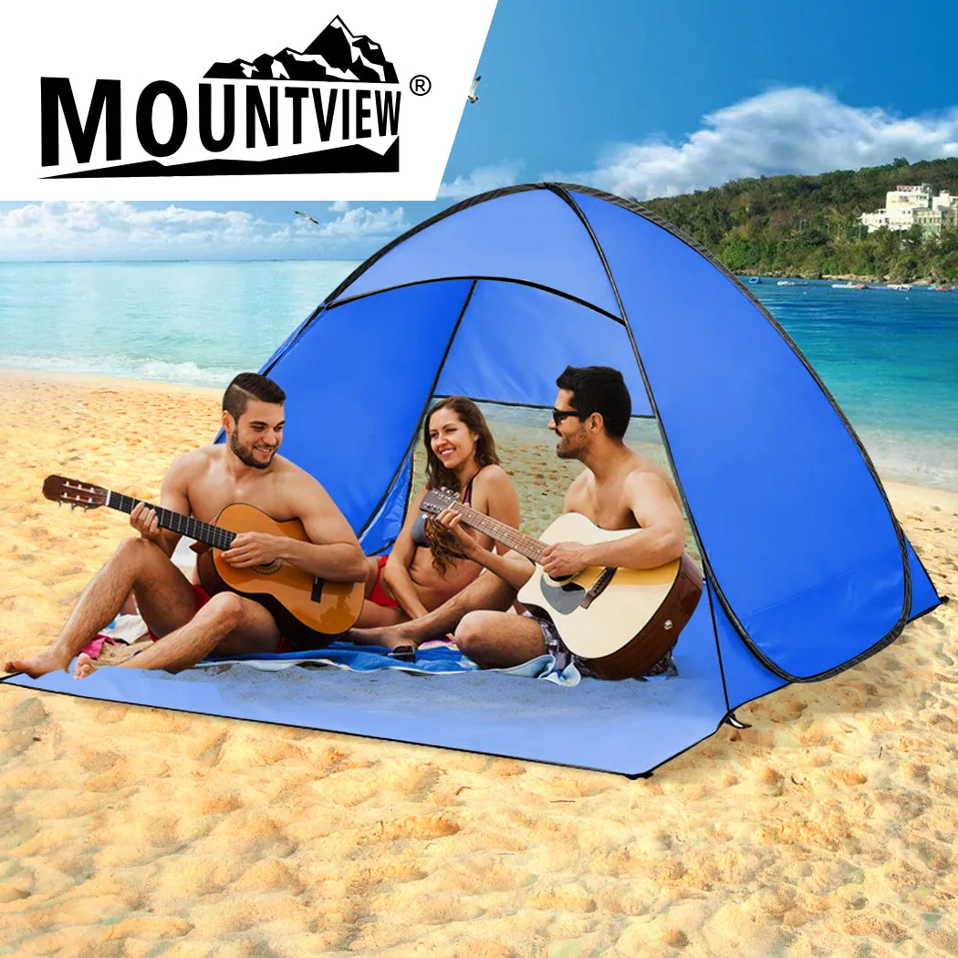 Mountview Pop Up Beach Tent Caming Portable Blue