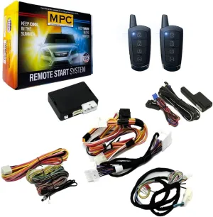 MPC 2-Way Remote Start with Keyless Entry Kit Compatible with 2012-2019 Nissan Versa Key-to-Start ONLY - with T-Harness - Includes (2) Extended Range 4-Button 2-Way Remotes
