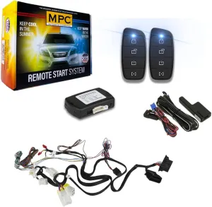 MPC Complete (2) 4-Button Extended Range 2-Way Remote Start Kit Compatible with Infiniti M56 2010-2013 Push-to-Start - T-Harness - Firmware Preloaded - FlashLink Updater