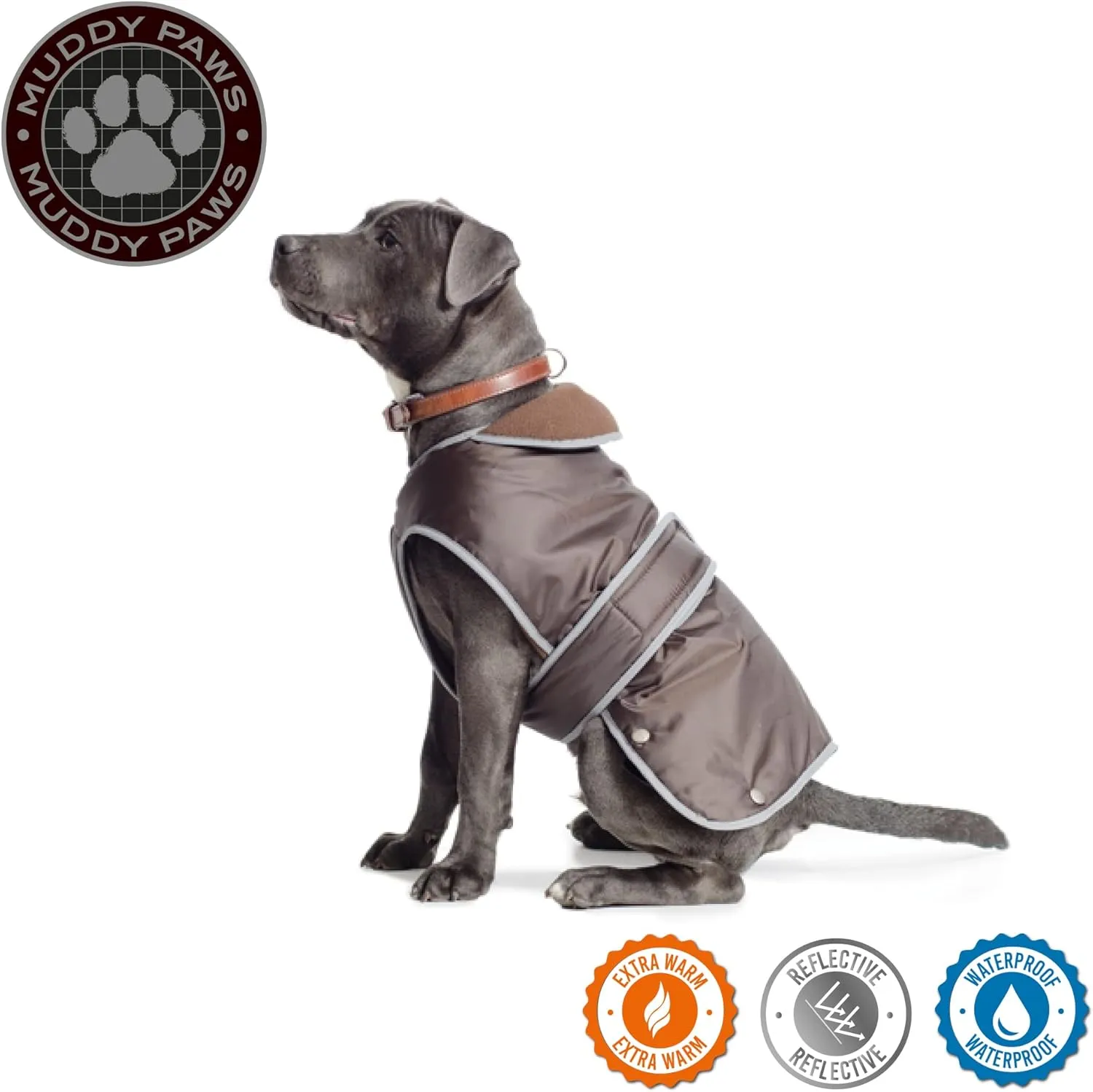 Muddy Paws All Weather Stormguard Coat Chocolate. Size Small/Medium (Length 35cm, up to 56cm Girth)