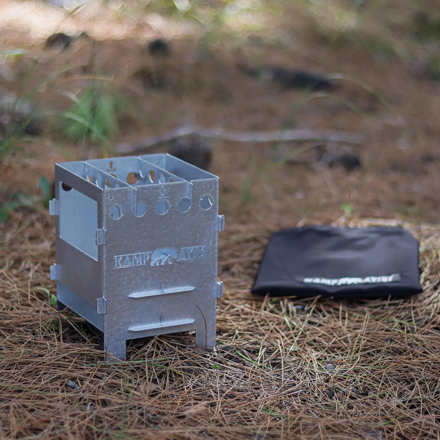 Multi Fuel Burning Camp Stove | Heater, Cooking, BBQ, Grill Folding and Portable Camping Stove with Bag | Outdoor Camping Event Campfire Wood Fire (Camping Stove with Carrying Bag)