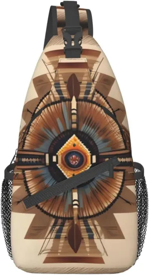 Native American Painting Chest Bag Crossbody Bag. Rugged And Durable, High Storage Capacity. Adjustable Strap Length.