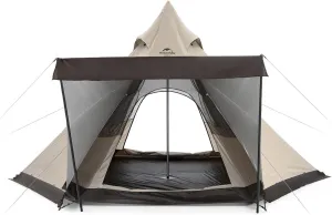 Naturehike Ranch Hexagonal Teepee Tent, Easy Setup Waterproof 3-4 Person Camping Tent, 4 Season Tent for Family Camping, Hiking,Picnic
