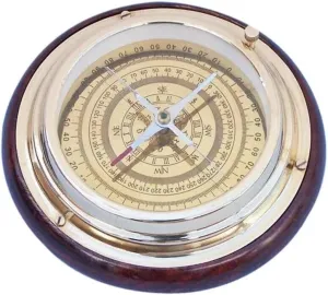 nauticalshoppee 6-Inch Brass Desktop Compass – Vintage Directional Maritime Navigation Instrument for Office, Home Decor, and Collectors
