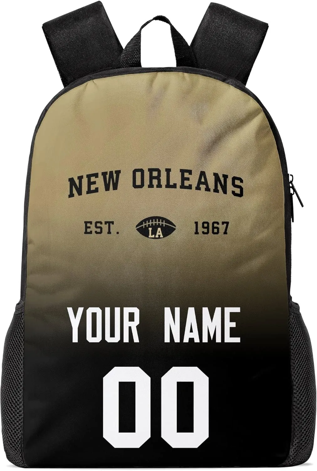 New Orleans Custom Backpack High Capacity,Laptop Bag Travel Bag,Add Personalized Name And Number£¬Gifts For Football Fans