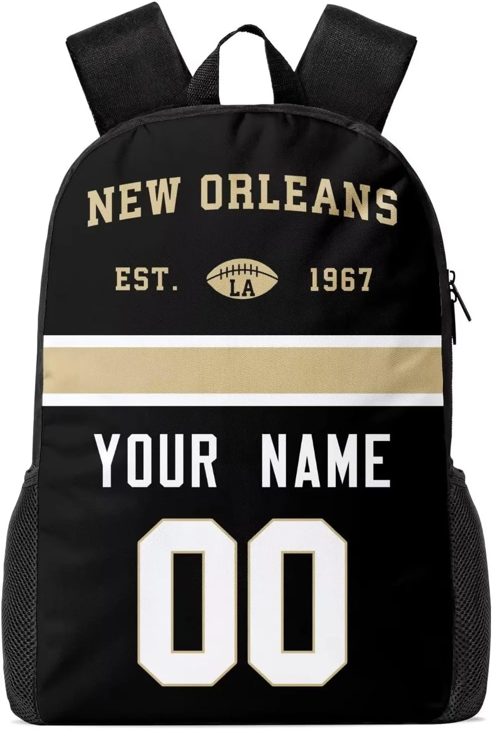 New Orleans Custom Backpack High Capacity,Laptop Bag Travel Bag,Add Personalized Name And Number£¬Gifts For Football Fans