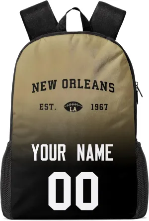 New Orleans Custom Backpack High Capacity,Laptop Bag Travel Bag,Add Personalized Name And Number£¬Gifts For Football Fans