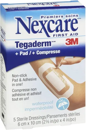 Nexcare Absolute Waterproof Adhesive Pads, 2-3/8 in x 4 in, 5 Count (Pack of 2)