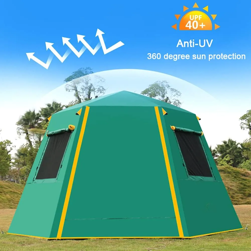 NIEH Family Outdoor Camping Tent Automatic Pop-Up Tent 3-4 Person Double Layer Waterproof Instant Tent Easy Set Up Ideal Outdoor