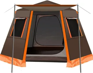NIEH Family Outdoor Camping Tent Automatic Pop-Up Tent 3-4 Person Double Layer Waterproof Instant Tent Easy Set Up Ideal Outdoor