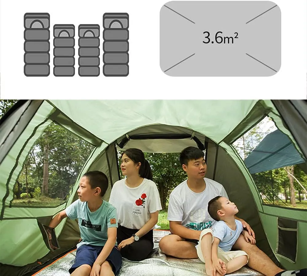 NIEH Instant Family Tent for Camping,Hiking & Traveling Automatic Camping Tent 2 Second Setup Pop Up Tent - 2 Big Doors and 2 Mesh Windows