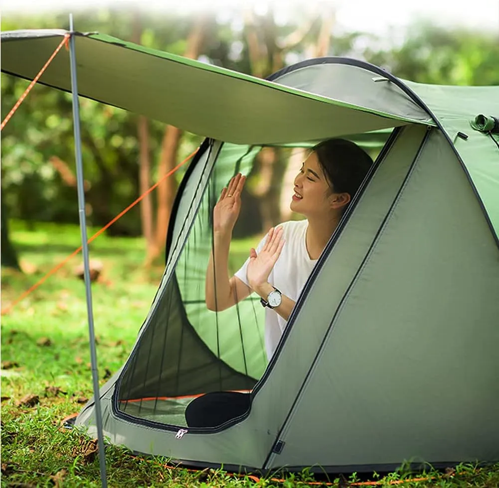 NIEH Instant Family Tent for Camping,Hiking & Traveling Automatic Camping Tent 2 Second Setup Pop Up Tent - 2 Big Doors and 2 Mesh Windows