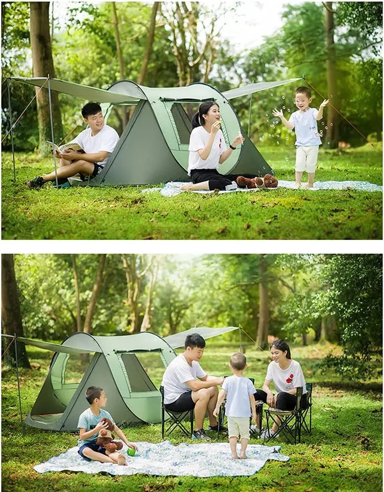 NIEH Instant Family Tent for Camping,Hiking & Traveling Automatic Camping Tent 2 Second Setup Pop Up Tent - 2 Big Doors and 2 Mesh Windows