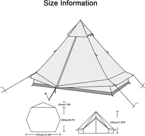 NIEH Outdoor Cotton Canvas Tent, Luxury Yurt Tents, Large Tents with Sturdy Center & Door Pole and Space for 5~6 Person All 4 Season Camping Yurt Style Tent