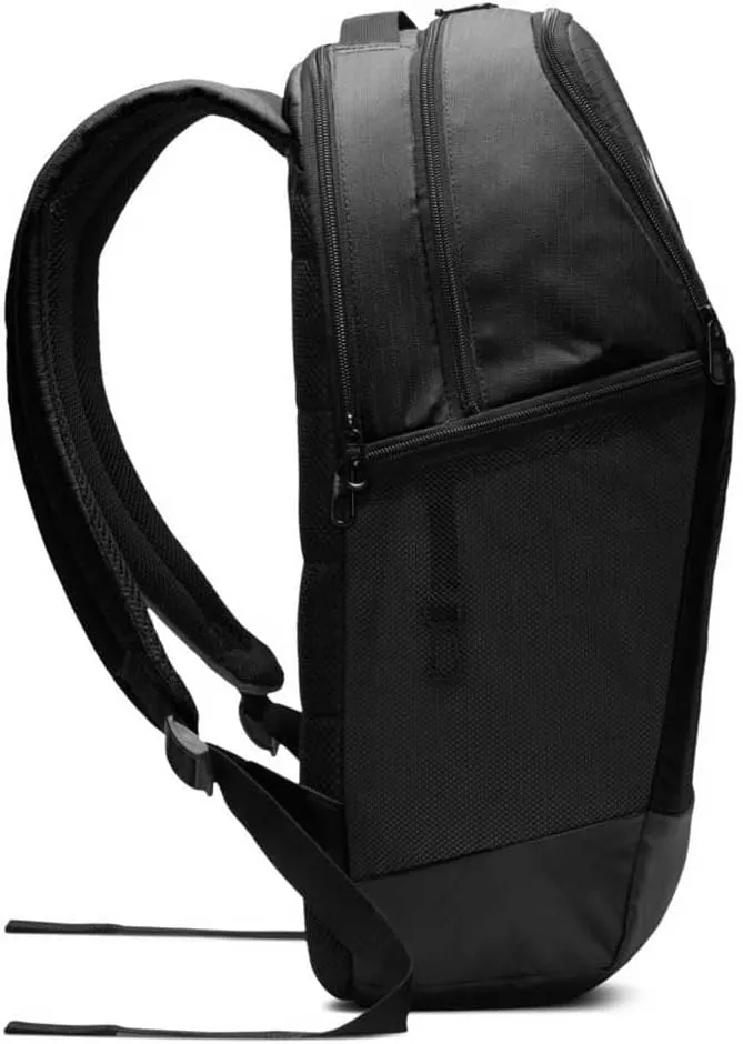 Nike Brasilia Medium Training Backpack for Women and Men with Secure Storage & Water Resistant Coating, Black/Black/White