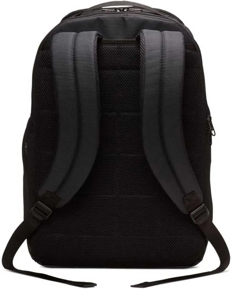 Nike Brasilia Medium Training Backpack for Women and Men with Secure Storage & Water Resistant Coating, Black/Black/White