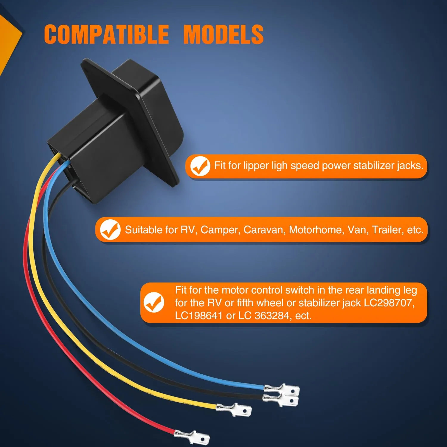 Nilight RV Electric Stabilizer Jack Switch Power Rocker Switches Extend Retract ON Off ON Momentary Waterproof with Harness for Trailer Boat Truck Linear Actuator