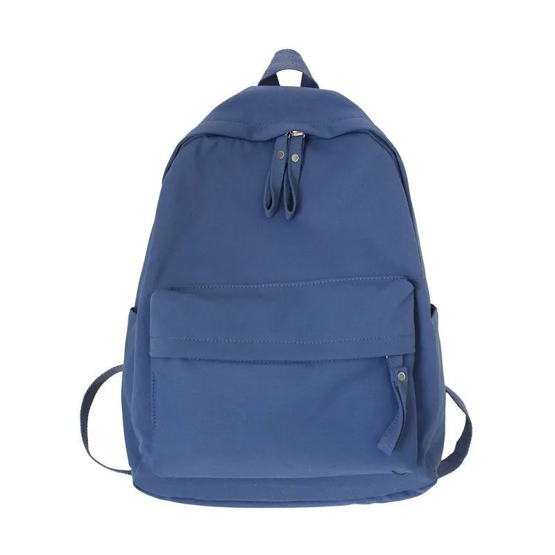 Non-Printed Schoolbag for Junior High School Women Korean Harajuku Ulzzang College Students' Backpack High School Large Capacity Ins Style Backpack